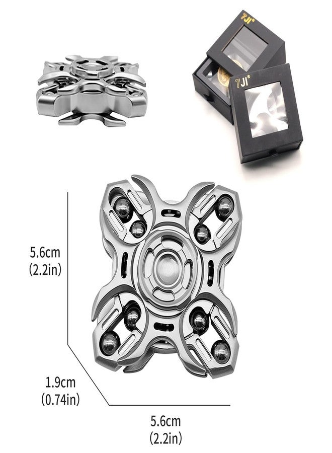 7JI Tuning Fork Fingertip Gyroscope Premium Stainless Steel Fidget Toys,Adult Stress & Anxiety Relief, Long Spin Time Stress Relief Toy Three-Layer Metal - Image 5